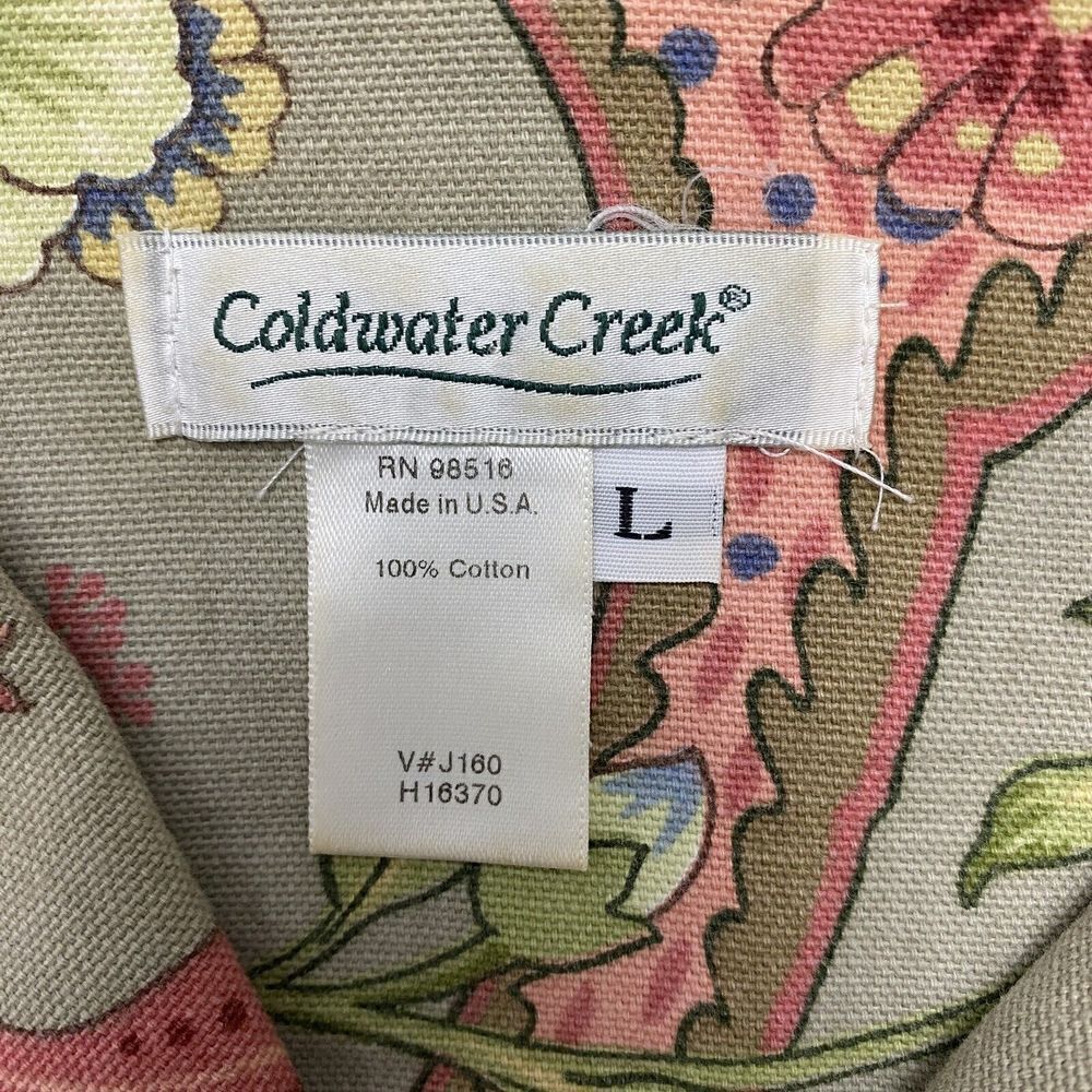 Women's Coldwater Creek Multicolor Floral Jacket Large  Button Boho USA Heavy - Picture 3 of 13